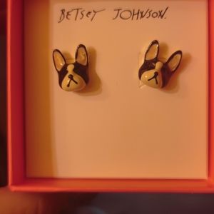 Betsy Johnson Boston Terrier earrings. New